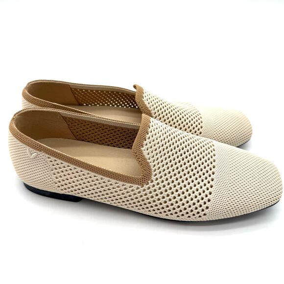 Vivaia Reva Perforated Slip On Minimalist Loafer Knit Breathable Comfort Ivory 8 - Picture 1 of 8